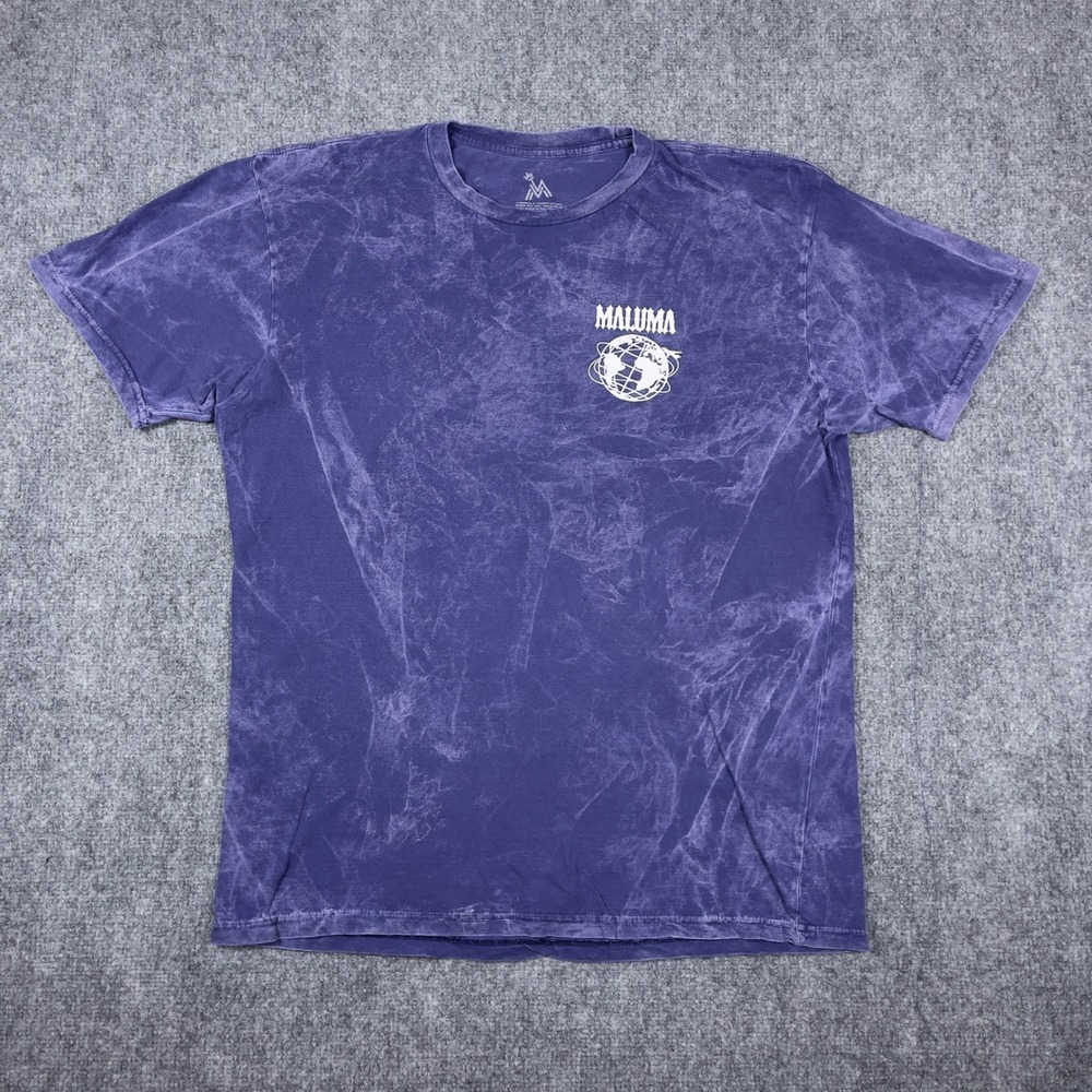 Maluma T-Shirt Mens Large Purple Acid Wash 2023 World Tour Graphic Tee